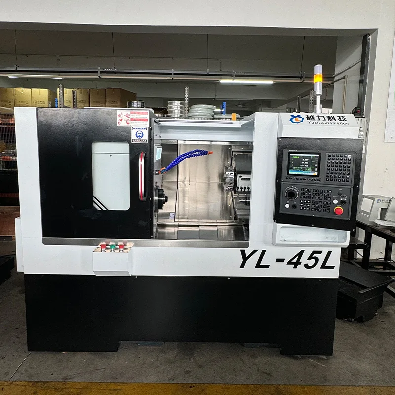 Torno CNC de bancada inclinada con servotorreta y contrapunto